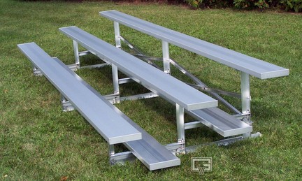 15' Fixed / Stationary Bleachers with Double Foot Planks (3 Row)