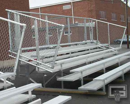 21' Fixed / Stationary Bleachers with Double Foot Planks (5 Row)