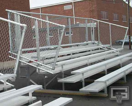 15' Fixed / Stationary Bleachers with Double Foot Planks (5 Row)