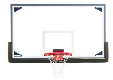 42" x 72" Clear Defense&reg; Treated Regulation Glass Backboard with Steel Frame