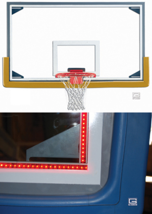 42” x 72” Regulation Glass Basketball Backboard with Steel Frame and Perimeter LED Light System