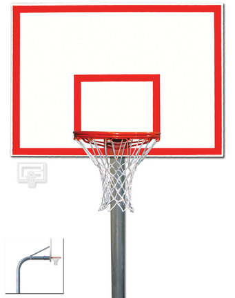 4 1/2" O.D. Front Mount Gooseneck Post Basketball System with 42" x 60" Acrylic Backboard, Braces and Fix