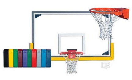 Indoor Collegiate Gymnasium Glass Basketball System