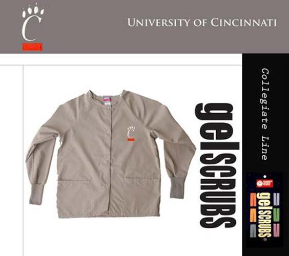 Cincinnati Bearcats Scrub Style Nursing Jacket from GelScrubs