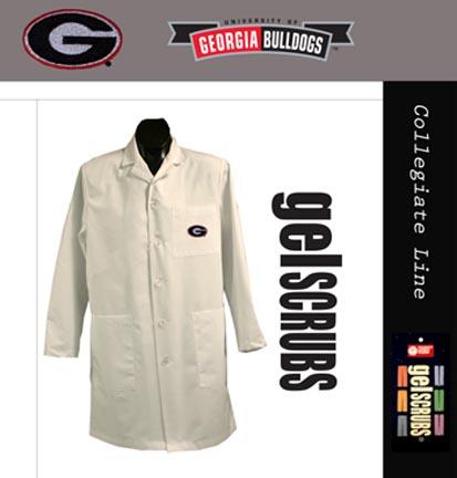 Georgia Bulldogs Long Lab Coat from GelScrubs (with the G Logo)