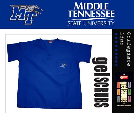 Middle Tennessee State Blue Raiders Scrub Style Top from GelScrubs