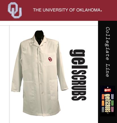 Oklahoma Sooners Long Lab Coat from GelScrubs  