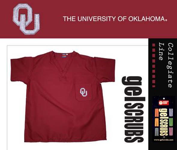 Oklahoma Sooners Scrub Style Top from GelScrubs