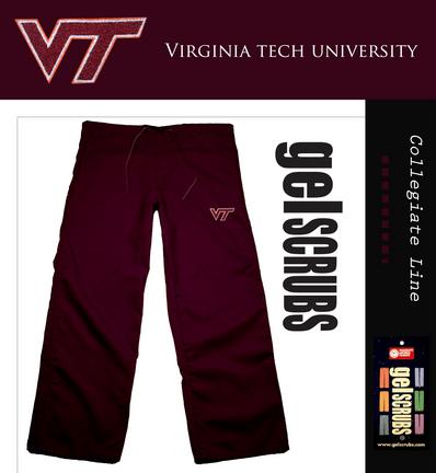 Virginia Tech Hokies Scrub Style Pant from GelScrubs  (Maroon X-Small)