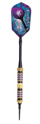 Wizard Purple/Black Soft Tip Darts 18 Grams (Set of 3 Darts)