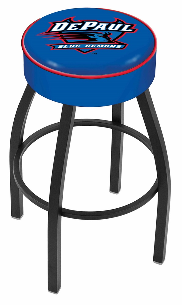 DePaul Blue Demons (L8B1) 25" Tall Logo Bar Stool by Holland Bar Stool Company (with Single Ring Swivel Black Solid