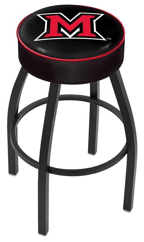 Miami (Ohio) RedHawks (L8B1) 25" Tall Logo Bar Stool by Holland Bar Stool Company (with Single Ring Swivel Black So