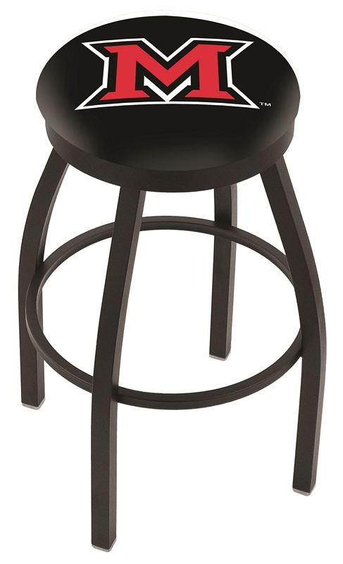 Miami (Ohio) RedHawks (L8B2B) 30" Tall Logo Bar Stool by Holland Bar Stool Company (with Single Ring Swivel Black S