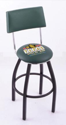 Texas Hold Em (L8B4) 25" Tall Logo Bar Stool by Holland Bar Stool Company (with Single Ring Swivel Black Solid Weld