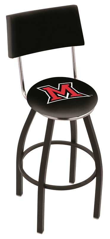 Miami (Ohio) RedHawks (L8B4) 25" Tall Logo Bar Stool by Holland Bar Stool Company (with Single Ring Swivel Black So