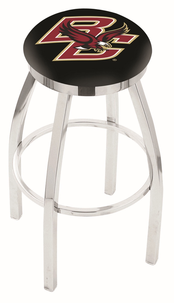 Boston College Eagles (L8C2C) 25" Tall Logo Bar Stool by Holland Bar Stool Company (with Single Ring Swivel Chrome 