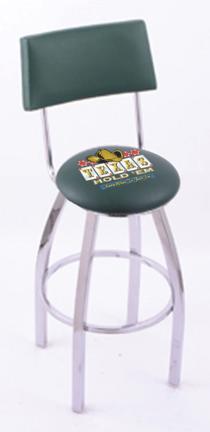 Texas Hold Em (L8C4) 30" Tall Logo Bar Stool by Holland Bar Stool Company (with Single Ring Swivel Chrome Solid Wel