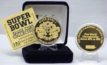 24KT Gold Super Bowl I Flip Coin from The Highland Mint