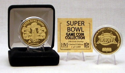 24KT Gold Super Bowl XXXIX Flip Coin from The Highland Mint