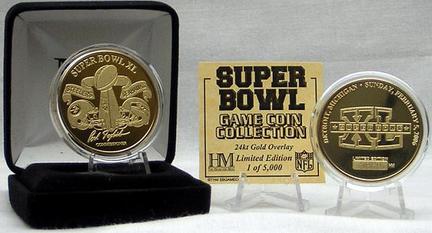 24KT Gold Super Bowl XL Flip Coin from The Highland Mint