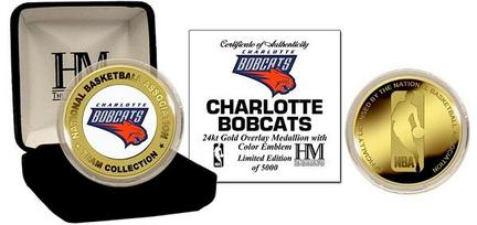 Charlotte Bobcats 24KT Gold and Color Team Logo Coin Collection from The Highland Mint