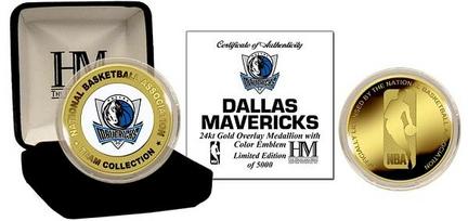 Dallas Mavericks 24KT Gold and Color Team Logo Coin Collection from The Highland Mint