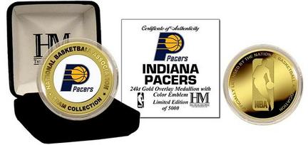 Indiana Pacers 24KT Gold and Color Team Logo Coin Collection from The Highland Mint