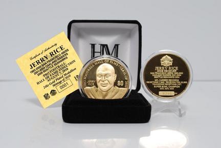 Jerry Rice 2010 Hall of Fame Induction 24KT Gold Coin from The Highland Mint