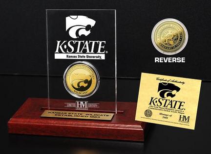 Kansas State Wildcats 24KT Gold Coin in an Etched Acrylic Desktop Display from The Highland Mint