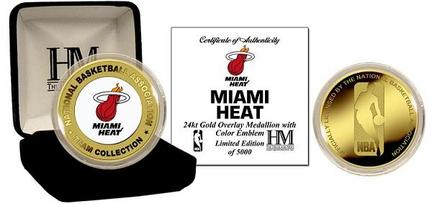 Miami Heat 24KT Gold and Color Team Logo Coin Collection from The Highland Mint