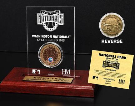 Washington Nationals Park Infield Dirt Bronze Coin in a Etched Acrylic Desktop Display from The Highland Mint