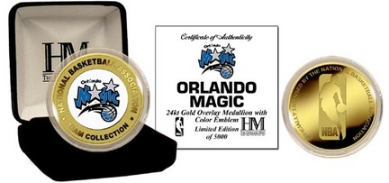 Orlando Magic 24KT Gold and Color Team Logo Coin Collection from The Highland Mint