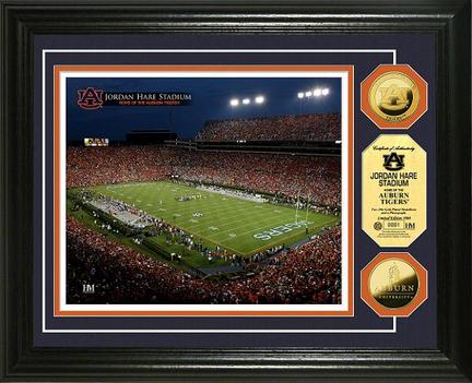 Auburn Tigers Jordan Hare Stadium Framed 8" x 10" Photograph and Medallion Set from The Highland Mint