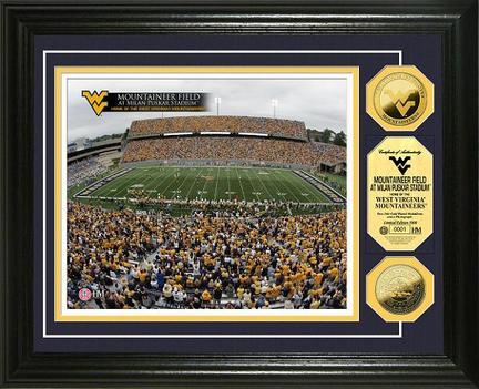 West Virginia Mountaineers Field Framed 8" x 10" Photograph and Medallion Set from The Highland Mint