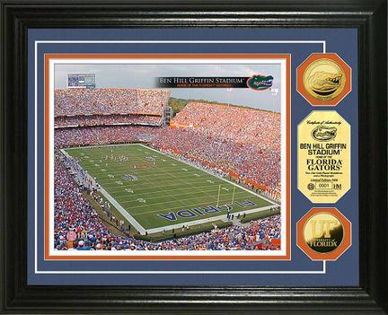 Florida Gators Ben Hill Griffin Stadium Framed 8" x 10" Photograph and Medallion Set from The Highland Mint