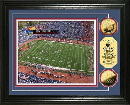 Kansas Jayhawks Kivisto Field Framed 8" x 10" Photograph and Medallion Set from The Highland Mint