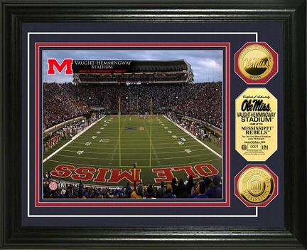 Mississippi (Ole Miss) Rebels Vaught-Hemmingway Stadium Framed 8" x 10" Photograph and Medallion Set from The 