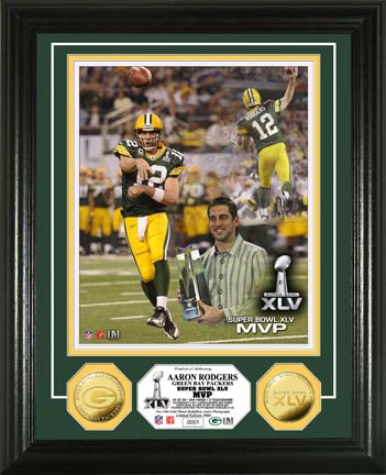 Aaron Rodgers Green Bay Packers Super Bowl XLV MVP Framed 8" x 10" Photograph and Medallion from The Highland 