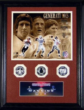 Manning Generations 8" x 10" Framed Photograph and Medallion Set from The Highland Mint
