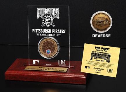 Pittsburgh Pirates PNC Park Infield Dirt Bronze Coin in a Etched Acrylic Desktop Display from The Highland Mint