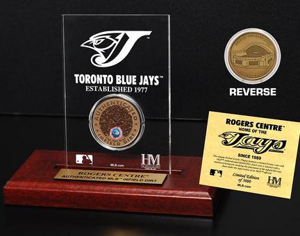 Toronto Blue Jays Roger Centre Infield Dirt Bronze Coin in a Etched Acrylic Desktop Display from The Highland Mint