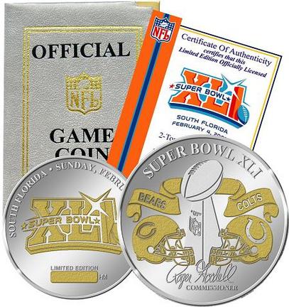 Super Bowl XLI Official Two Tone Flip Coin from The Highland Mint