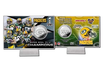 Green Bay Packers Super Bowl XLV Silver Coin Card from The Highland Mint
