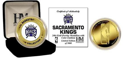 Sacramento Kings 24KT Gold and Color Team Logo Coin Collection from The Highland Mint