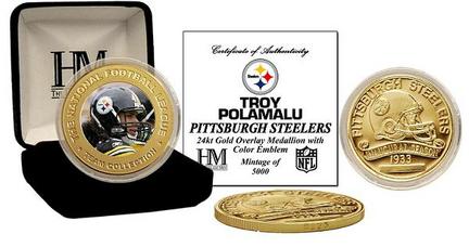 Troy Polamalu 24KT Commemorative Coin from The Highland Mint
