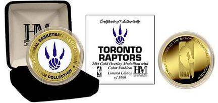 Toronto Raptors 24KT Gold and Color Team Logo Coin Collection from The Highland Mint