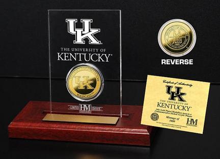 Kentucky Wildcats 24KT Gold Coin in an Etched Acrylic Desktop Display from The Highland Mint