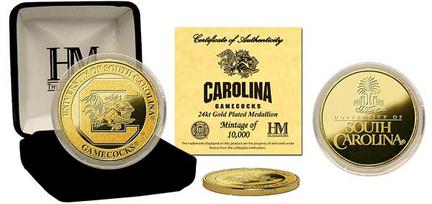 South Carolina Gamecocks 24KT Gold Commemorative Coin from The Highland Mint