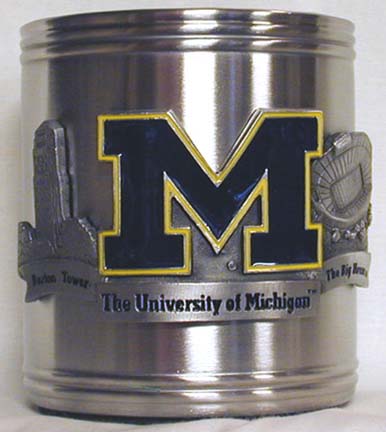Michigan Wolverines NCAA Pewter Can Cooler