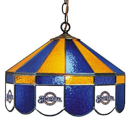 Milwaukee Brewers MLB Licensed 16" Diameter Stained Glass Lamp from Imperial International